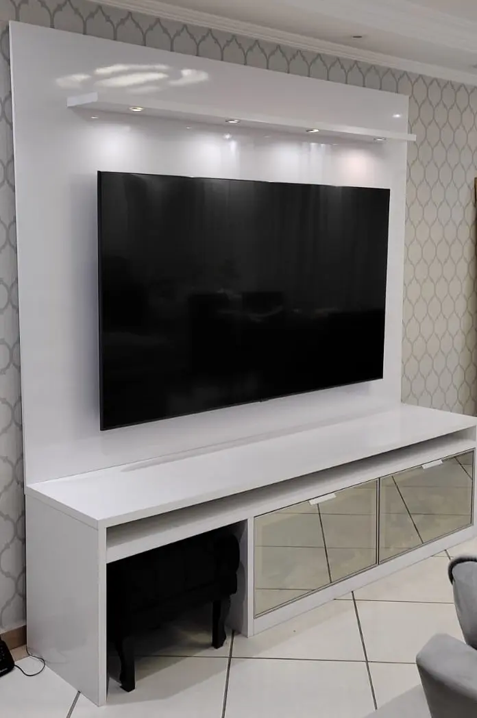 Imagem rack branco para sala